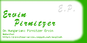 ervin pirnitzer business card